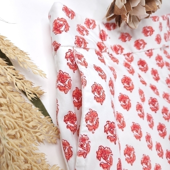 New Loft The Riviera Short White Red Sz 4 Petite - Picture 6 of 15